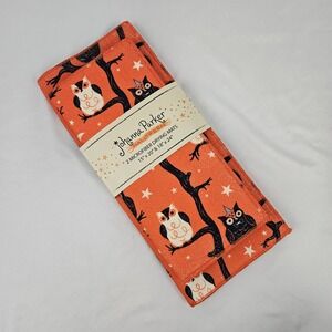 Halloween Owl Drying Mat Set of 2 Orange Owl Microfiber Joanna Parker NEW